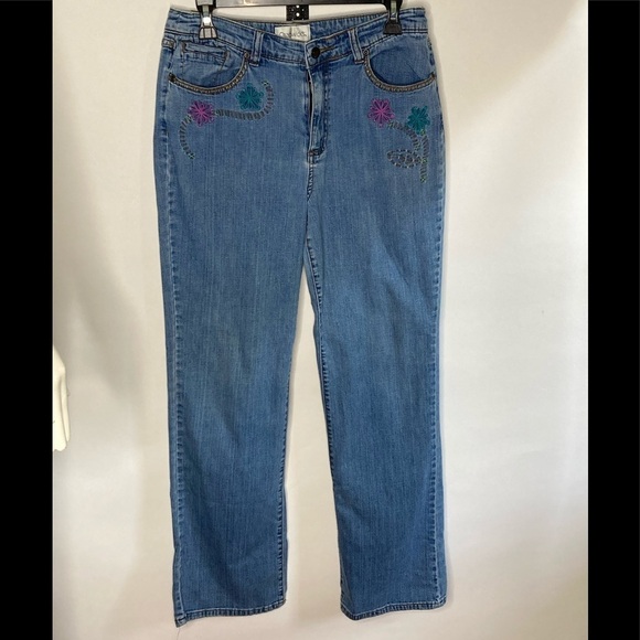 Chadwicks Embroidered Blue Jeans Sz 10 - Picture 2 of 7